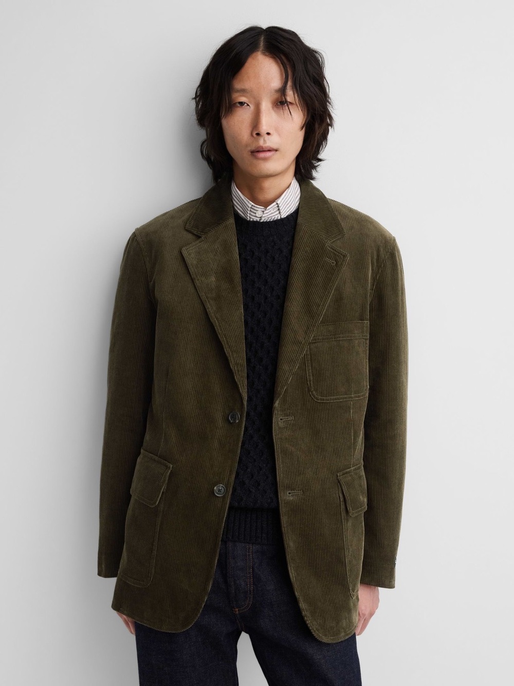 GAP x A.P.C. Corduroy Blazer - Oil Green - Size S